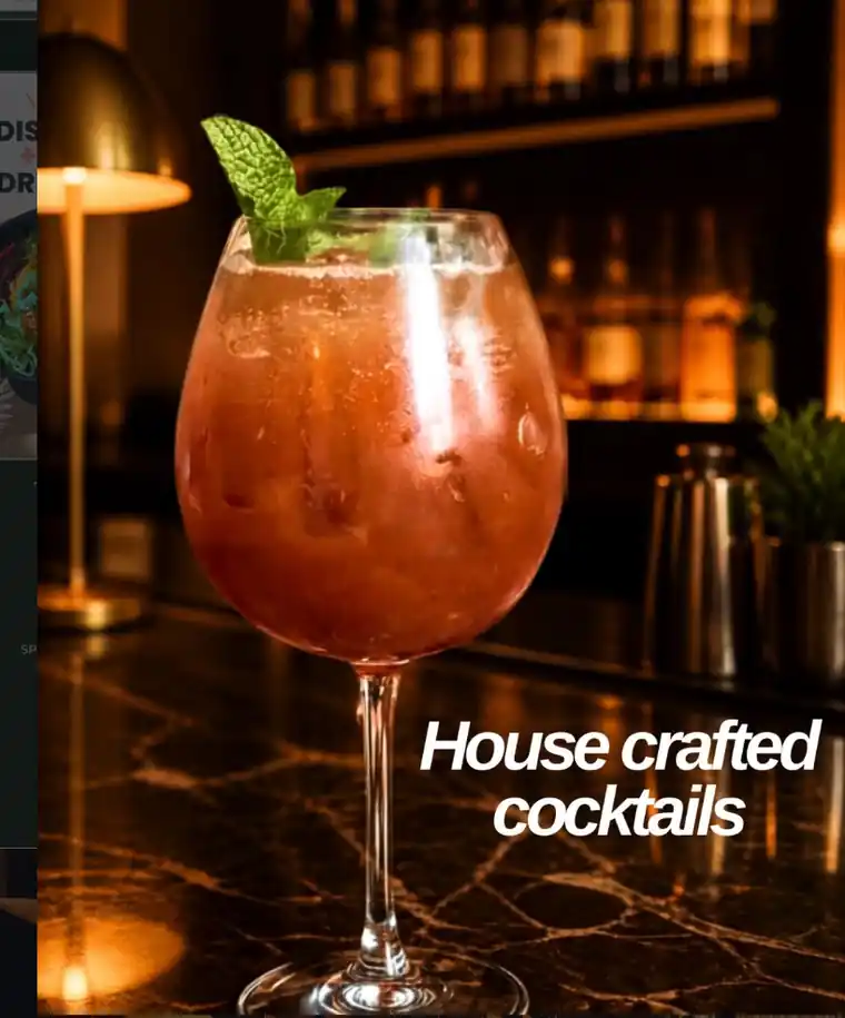 House-crafted cocktail at The Archive Café